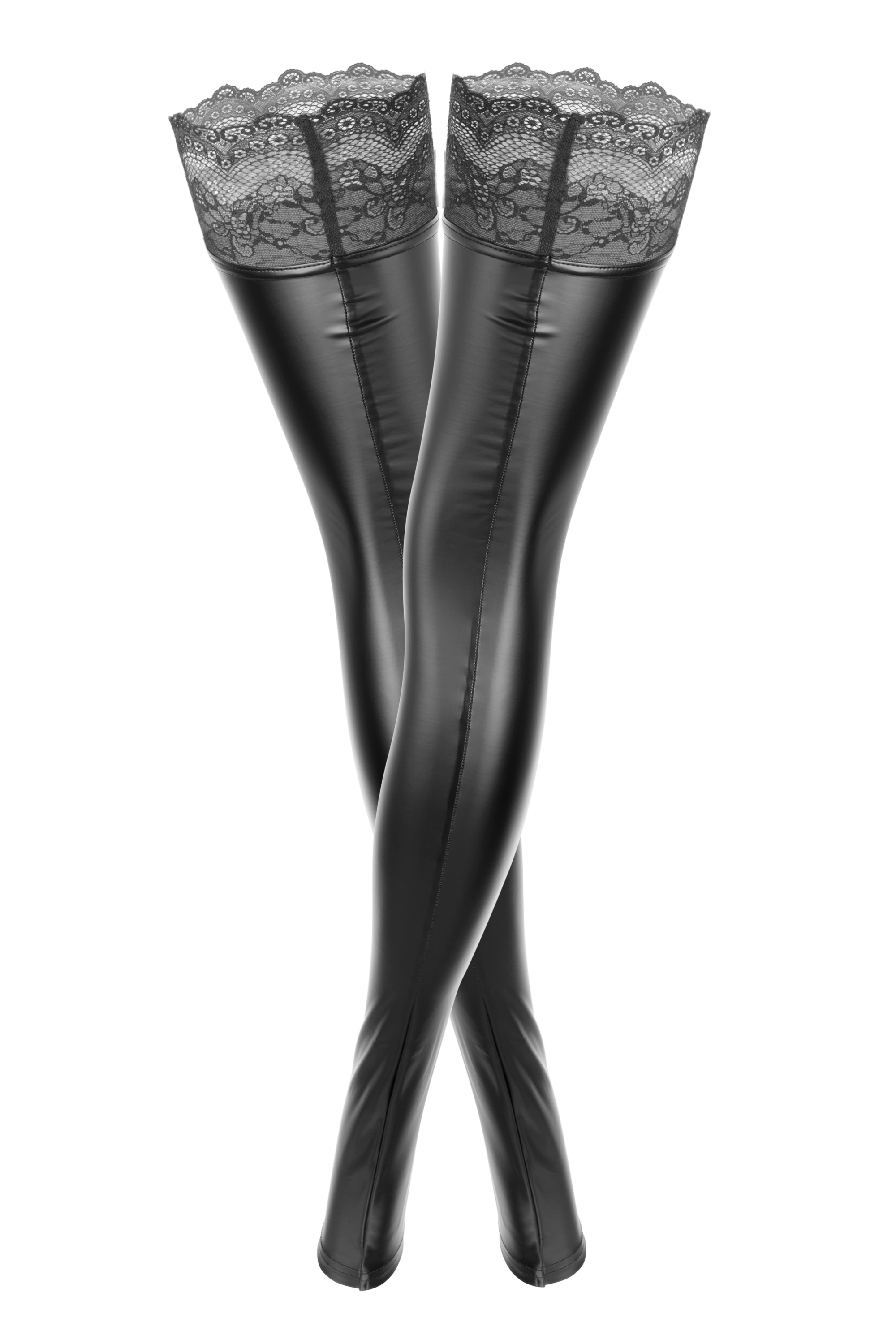 Wetlook stockings product back view