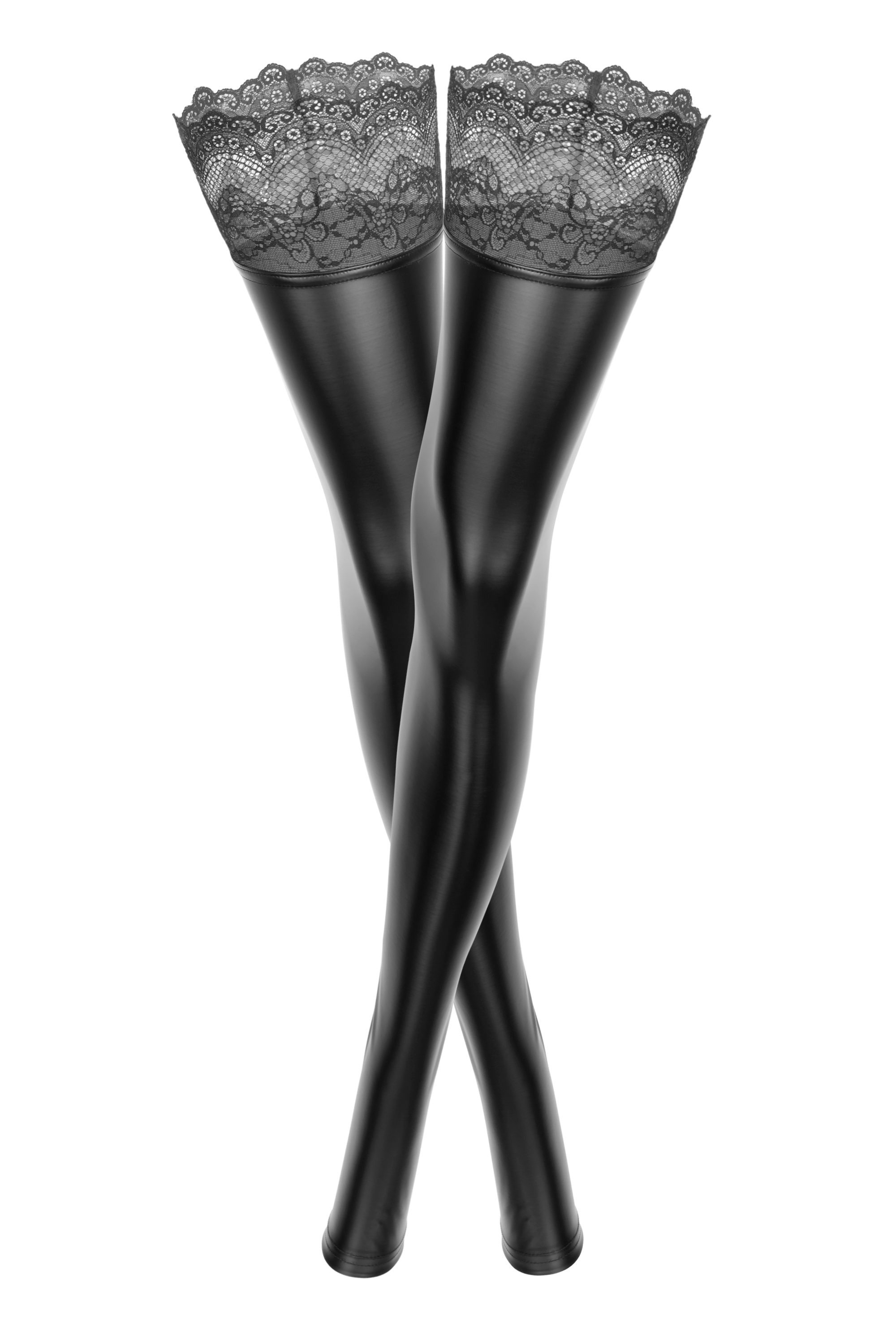 Wetlook stockings product front view
