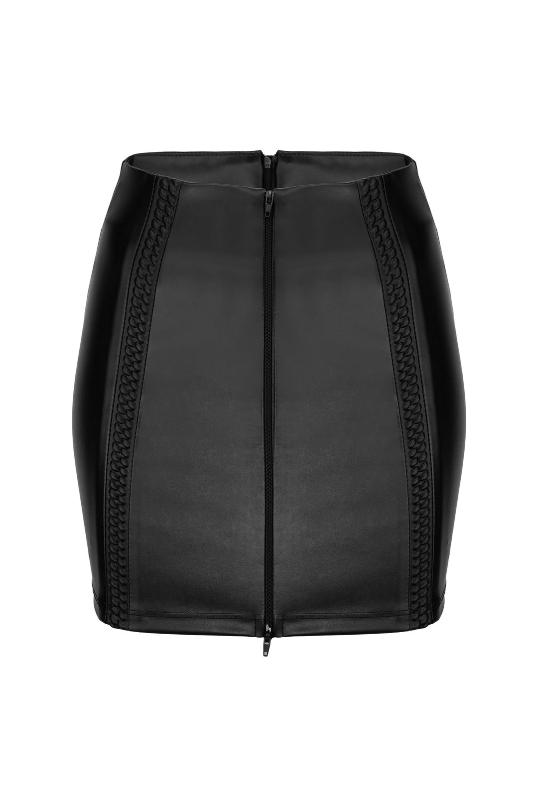 Wet Look Eco-Leather skirt with tape