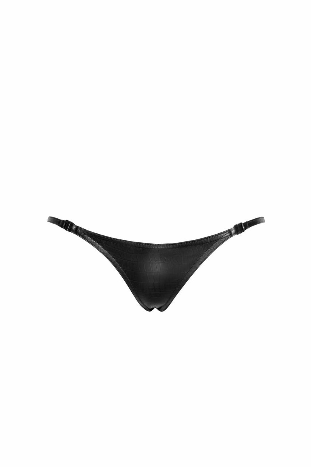 Wild crocodile wetlook thong with double opening